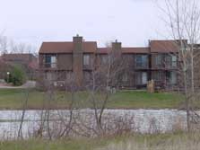 some units overlook the pond