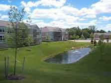 central pond with fountain