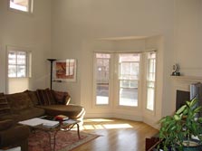 Living room with bay window