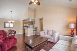 kitchen open to living room