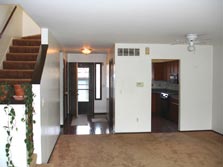 living room to dining area