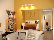 living room to dining area