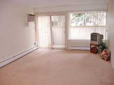 living room to doorwall to patio