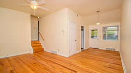 living room and dining area