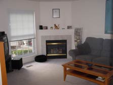 living room with fireplace