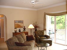 light-filled Great Room w/doorwall to deck