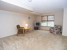 family room in lower level