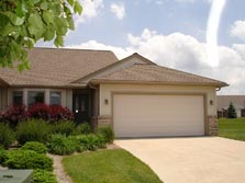 end unit with 2 car garage
