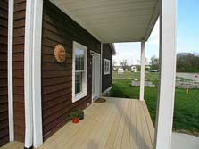 spacious covered front porch