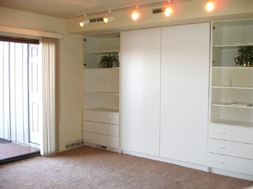 living room with Murphy Bed