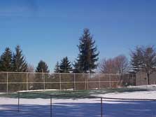 snow-covered tennis courts