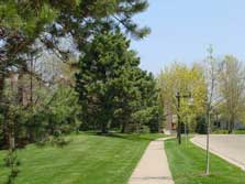 winding walking paths meander throughout the grounds