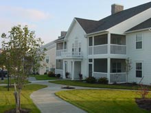 pleasant sidewalks & landscaping