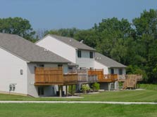 many decks overlook commoon/wooded areas