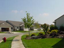 wide streets & pleasant landscaping